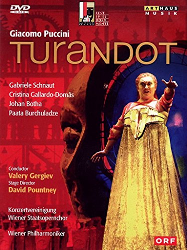 DVD cover for Puccini’s *Turandot* featuring a soprano in costume.