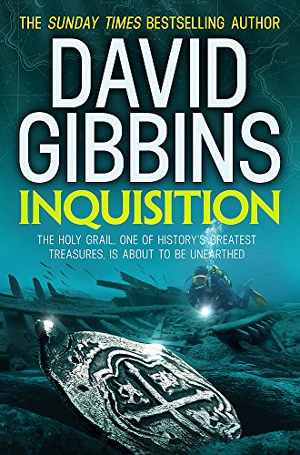 Book cover: “Inquisition” with underwater wreckage and a diver.