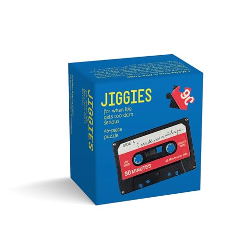 Blue puzzle box featuring a vintage cassette tape illustration.