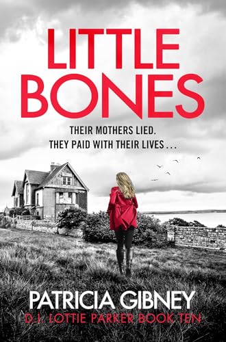 Book cover: woman in red facing a large house under cloudy skies.
