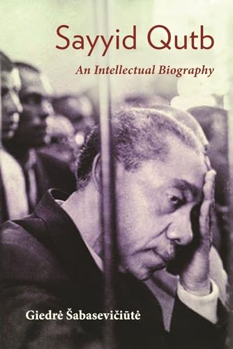 Book cover featuring a portrait of Sayyid Qutb, with blurred figures behind.