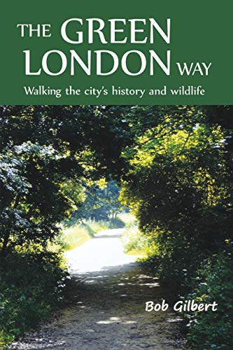 Book cover with green text and a path through trees.