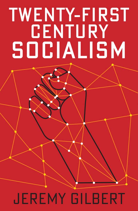 Book cover: red background, raised fist graphic, white text, author name.