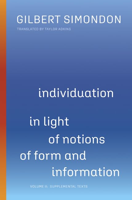Book cover: "Individuation in Light of Notions of Form and Information," Volume II.