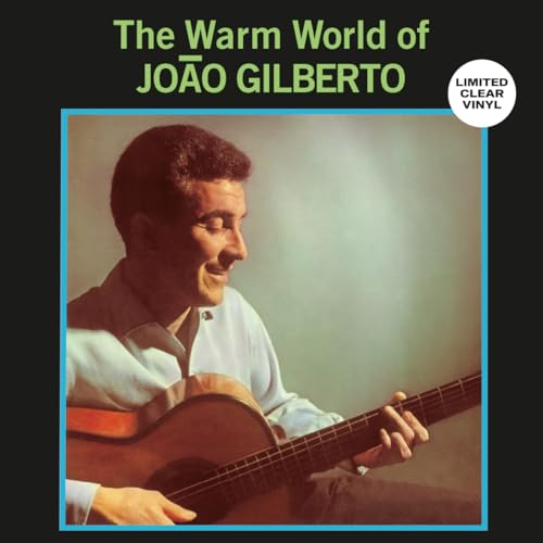 Joao Gilberto portrait with guitar, album cover for "Warm World.
