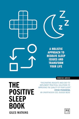 Book cover: "The Positive Sleep Book" with icons of sleep and cycles.