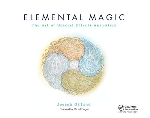 Book cover for Elemental Magic featuring a circular illustration of four swirling elemental forces.