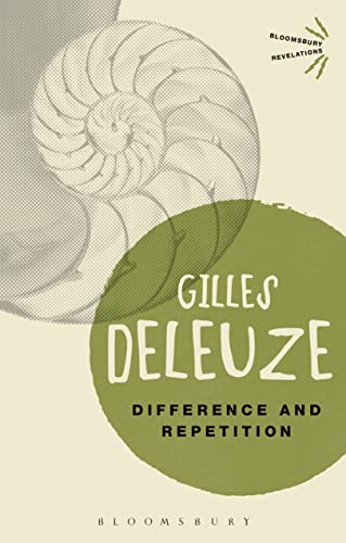 Book cover: “Difference and Repetition” by Gilles Deleuze, featuring a nautilus.