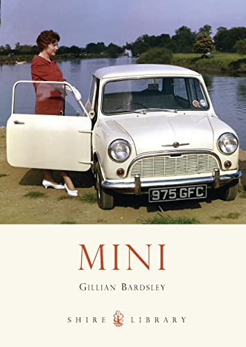 Book cover featuring a vintage white Mini Cooper and a woman.