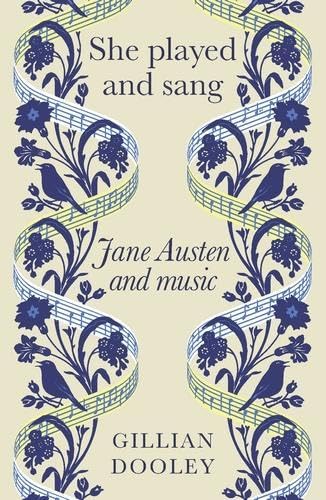 Book cover with floral and musical staff designs, titled “She Played and Sang.”