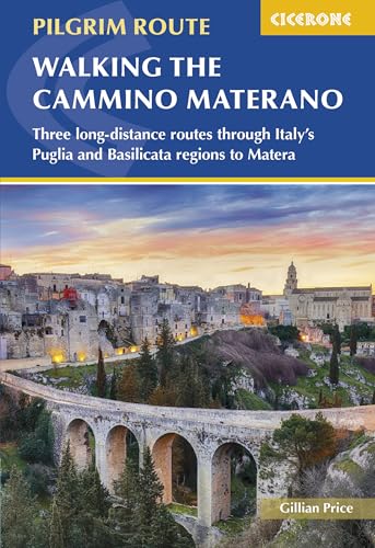 Book cover: “Walking the Cammino Materano” with a view of Matera, Italy.