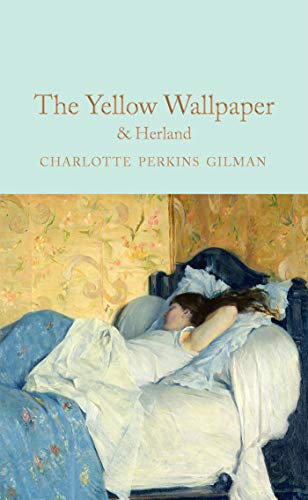 Book cover featuring a painting of a woman sleeping in bed against yellow wallpaper.