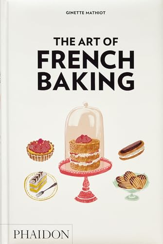 Cookbook cover, “The Art of French Baking,” featuring illustrated pastries.