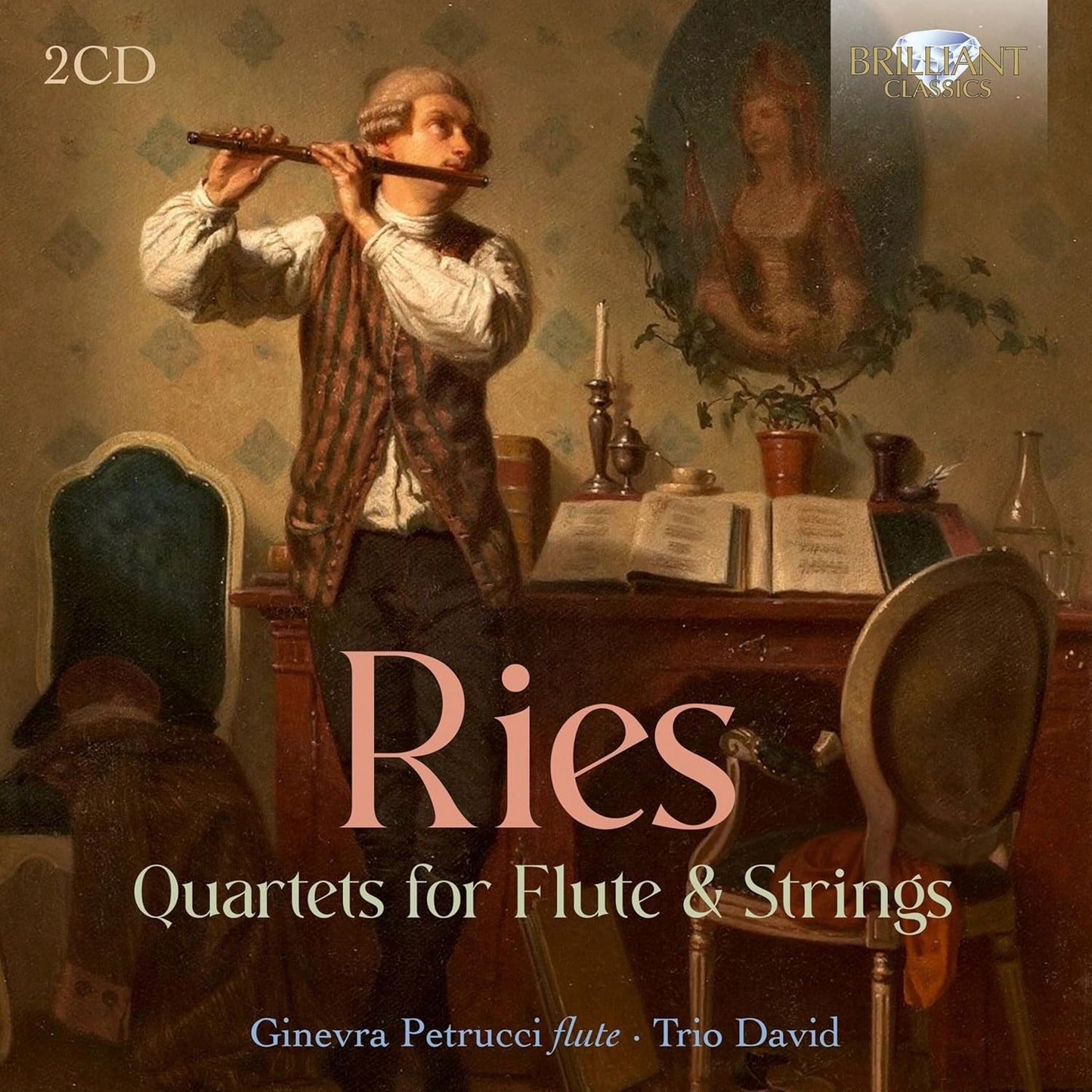 CD cover featuring a painting of a man playing a flute.