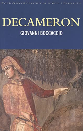 Book cover: “Decameron” by Giovanni Boccaccio, featuring medieval artwork.