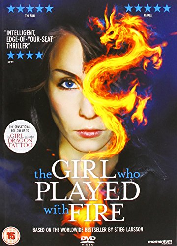 DVD cover for “The Girl Who Played with Fire” featuring a woman and dragon.