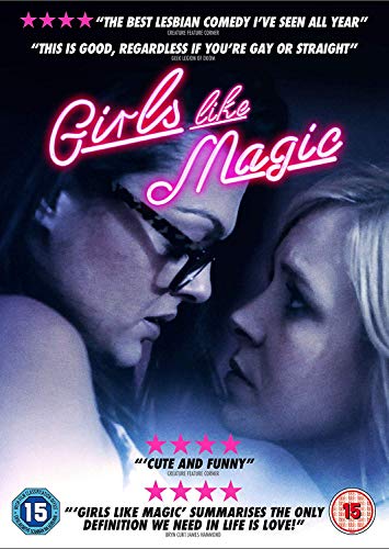 DVD cover for "Girls Like Magic" featuring two women in a close embrace.