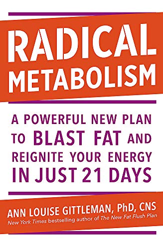 Book cover: "Radical Metabolism" by Ann Louise Gittleman, with orange and purple text.