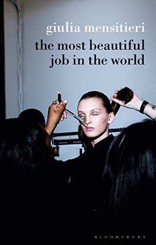 Book cover featuring a model getting makeup applied backstage at a fashion show.