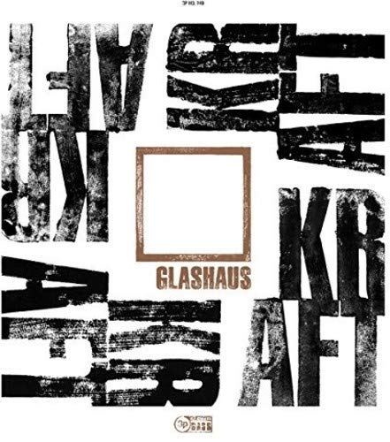 CD cover with bold, fragmented text and a central blank square.