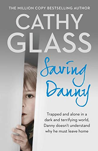 Book cover: "Saving Danny" with a young boy peeking from behind a door.