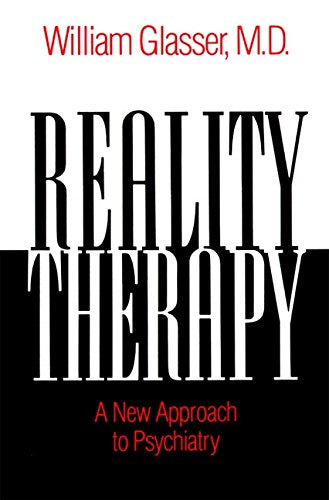 Book cover: "Reality Therapy" by William Glasser, with bold title text.