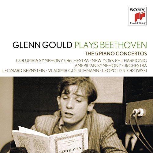 CD cover featuring pianist Glenn Gould in black and white.