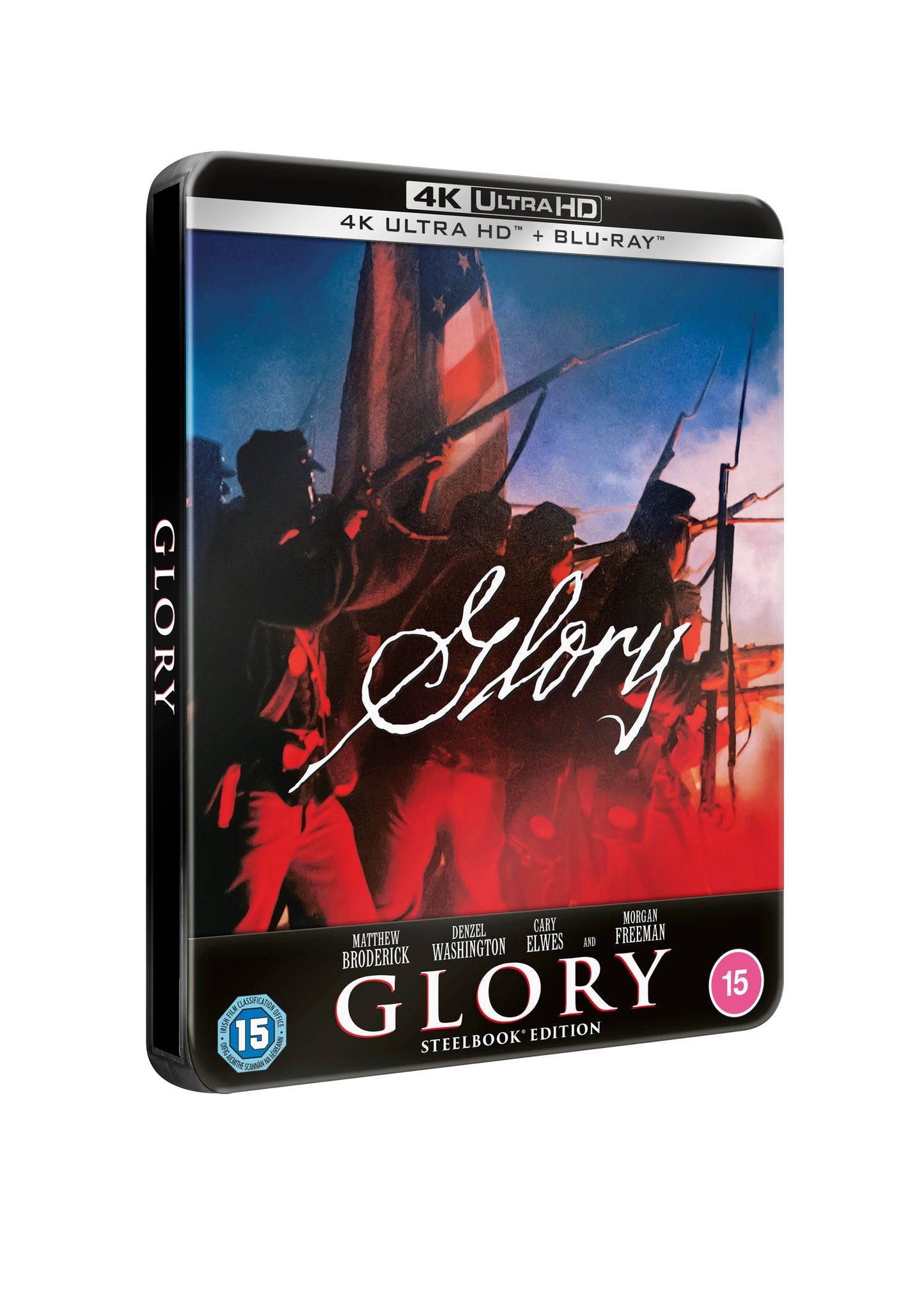 Steelbook Blu-ray case for the film *Glory*, depicting soldiers with a flag.