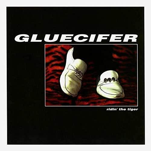 Gluecifer album cover: white shoes on a red tiger-striped background.