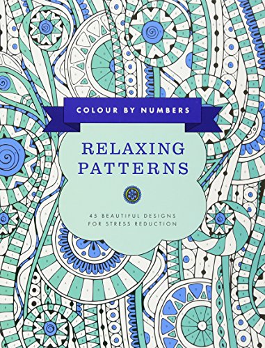 Colour by numbers book cover with intricate teal and white patterns.