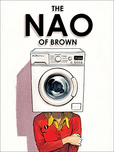 Book cover: illustrated washing machine atop a person in red.