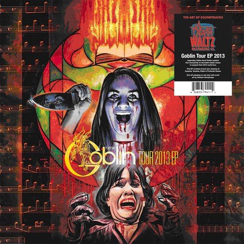 Vinyl record cover featuring a distressed, colorful horror movie scene.