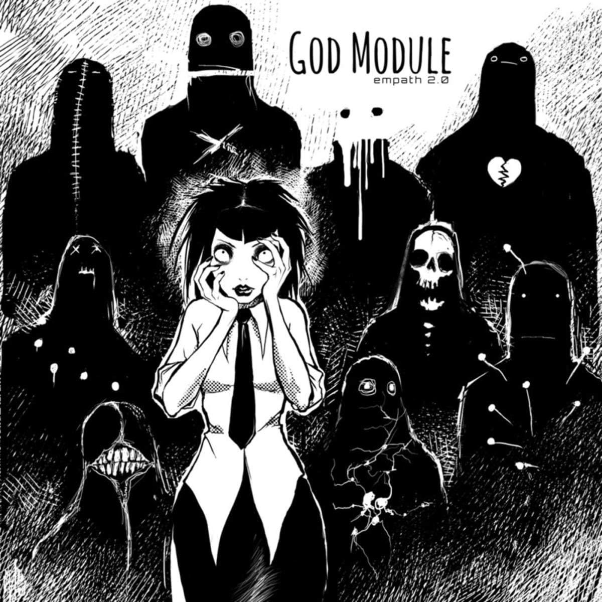 Black and white CD cover with distressed figures surrounding a central woman.