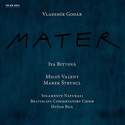 CD cover for "Mater" by Vladimir Godár, dark teal background, white text.