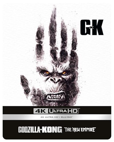 Blu-ray cover featuring Kong’s face and “Godzilla X Kong: The New Empire” title.