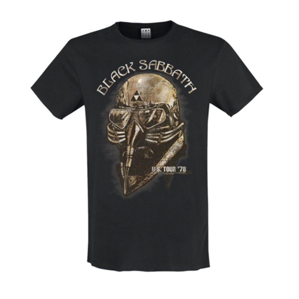 Black Sabbath "GOLD TOUR 78" t-shirt with skull graphic on black fabric.