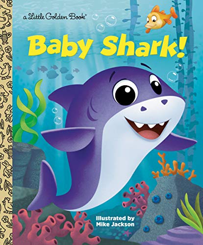 Cover of "Baby Shark!" Little Golden Book featuring a cartoon purple shark.