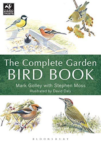 Book cover with watercolor illustrations of various garden birds.