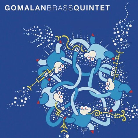 CD cover with abstract illustration of monkey-like figures playing brass instruments.