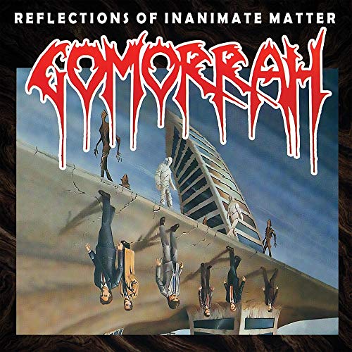 CD cover for Gomorrah, featuring figures on a cracked, tilted plane.