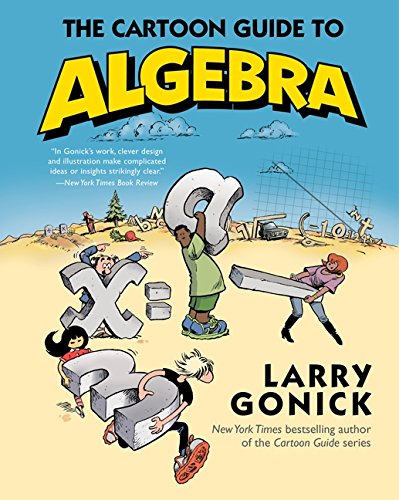 Book cover showing cartoon characters lifting large stone letters and symbols in a desert.