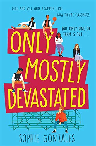 Book cover with illustrated teenagers and bold red and yellow text.