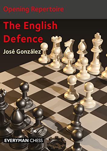 Chess book cover: "The English Defence" with white and black pieces.