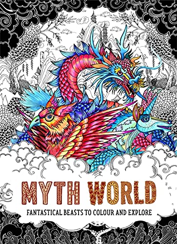 Colouring book cover featuring a dragon, griffin, and sea serpent.