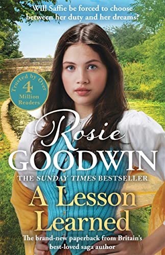 Book cover featuring a young woman with long brown hair, titled “A Lesson Learned.”