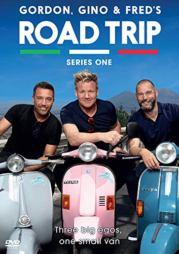 DVD cover featuring three men on scooters, with Italian flag and mountains in background.