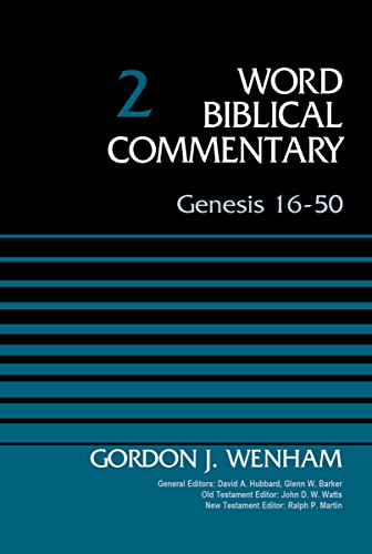 Black book cover with white and teal text: "Word Biblical Commentary, Genesis 16-50.