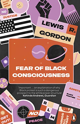 Book cover with text "Fear of Black Consciousness" and protest imagery.
