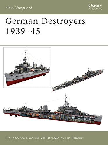 Book cover featuring illustrations of German destroyers from World War II.