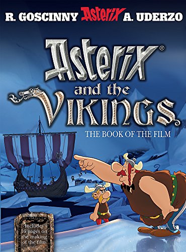 Asterix and the Vikings book cover with characters and a Viking ship.